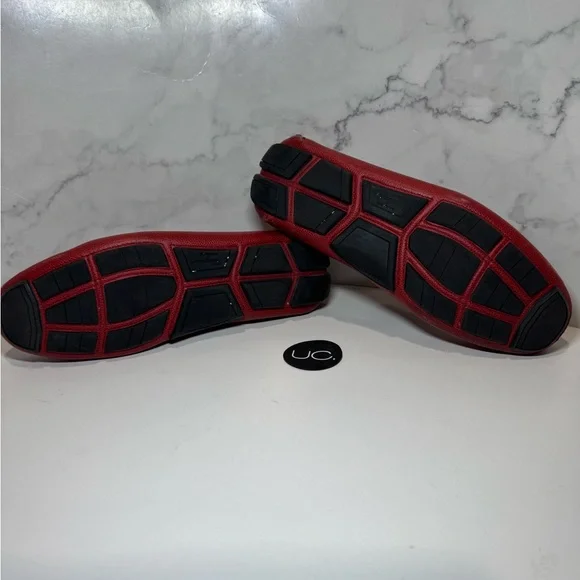 Ferragamo Parigi Loafers. Red. Pebble Calf Leather. Size 9.5. - Picture 4 of 7